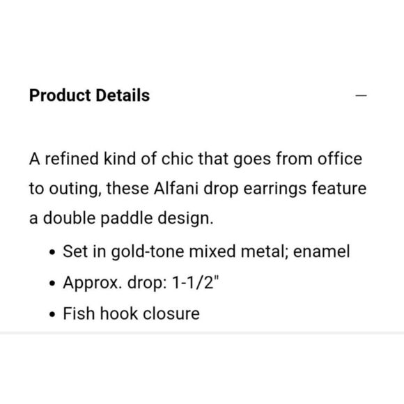 Alfani Gold-Tone & Gray Paddle Drop Earrings NWT - Picture 3 of 3